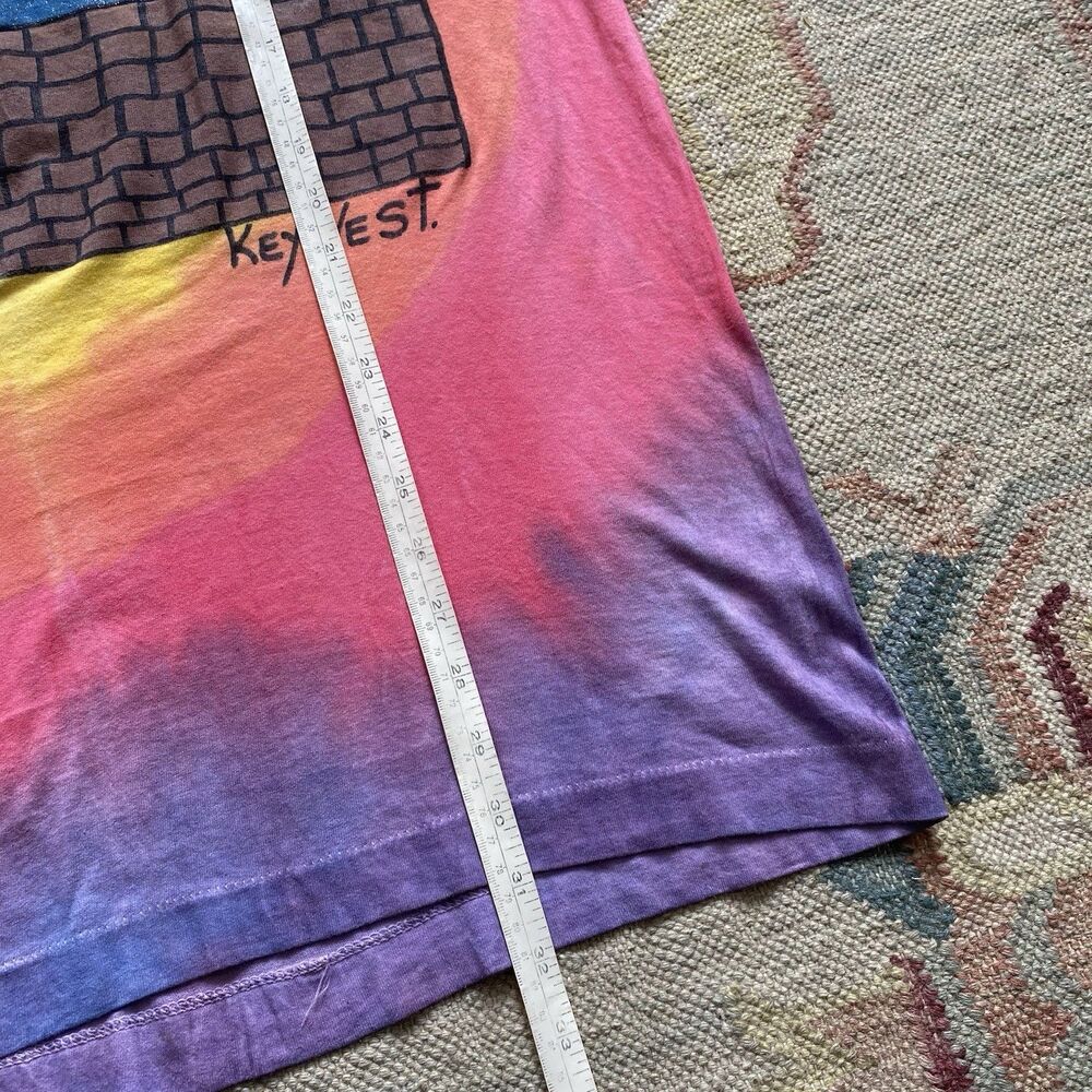 Vintage Key West Cat T Shirt 90s Tie Dye XL Sunset Palm Animal - Picture 7 of 7